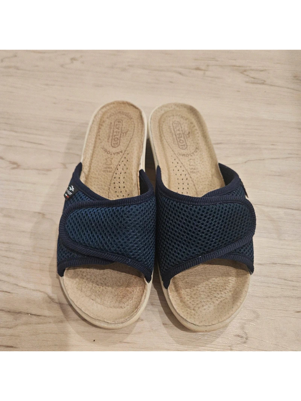 Fly Flot Navy Mesh Anatomic Comfort Sandals Made in Italy EU 37